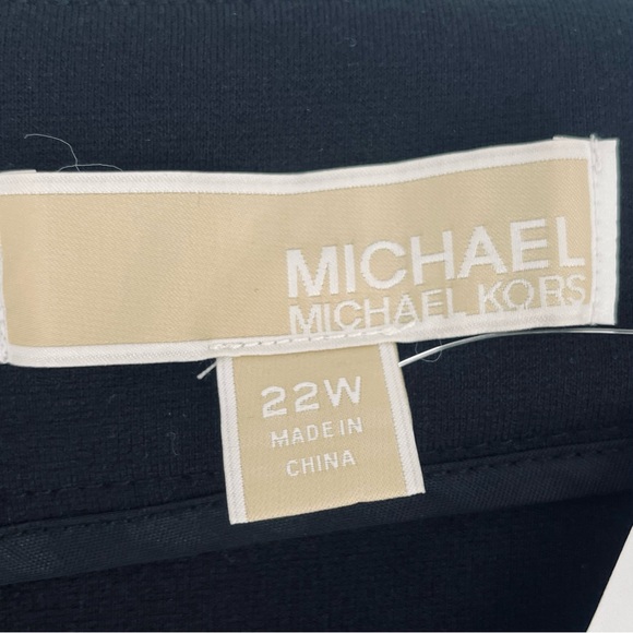 NWT Michael Michael Kors Black Ponte Knit  Silver Zipper Detailed Pencil Skirt - Picture 6 of 8